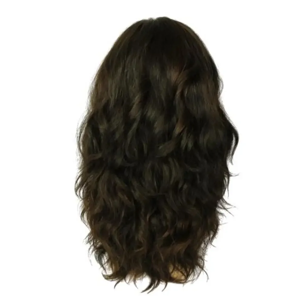 Freeda Wigs Mimi Deep Dark Brown With Red Highlights Multi-Directional Skin Top